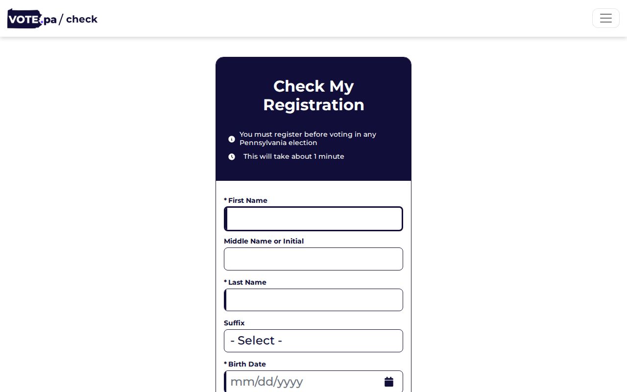 Philadelphia residents directory Pennsylvania voter registration status search